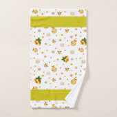 Elegant Golden Christmas Icons & Monogram on White バスタオルセット (ハンドタオル)