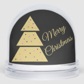 Elegant Golden Christmas Tree Snow Globe (正面)