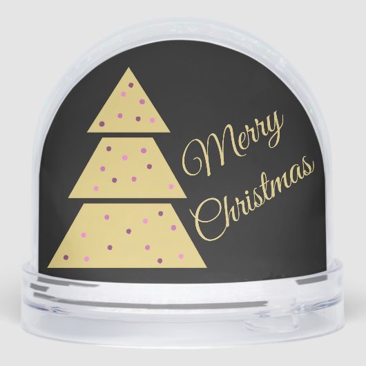 Elegant Golden Christmas Tree Snow Globe (裏面)