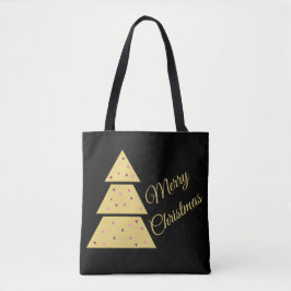 Elegant Golden Christmas Tree Tote Bag トートバッグ