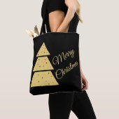 Elegant Golden Christmas Tree Tote Bag トートバッグ (クローズアップ)