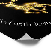 ✨ Elegant Golden Deer New Year Greeting Sticker |  ポスター (角)