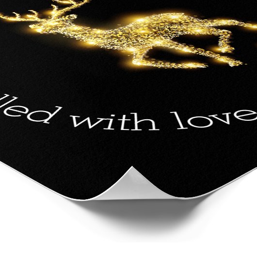 ✨ Elegant Golden Deer New Year Greeting Sticker | ポスター (角)