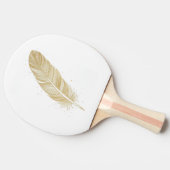 Elegant Golden Feather Line Art - Modern Aesthetic 卓球ラケット (横)