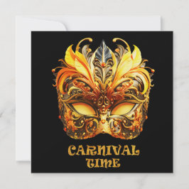 Elegant Golden Feathers Venetian Mask