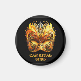 Elegant Golden Feathers Venetian Mask マグネット