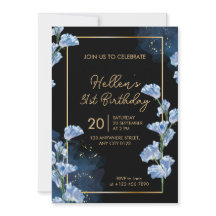 Elegant Golden Floral 31st Birthday Invitation