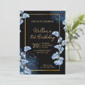 Elegant Golden Floral 31st Birthday Invitation 招待状 (スタンド正面)