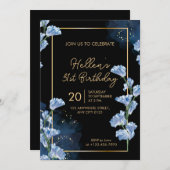 Elegant Golden Floral 31st Birthday Invitation 招待状 (正面/裏面)