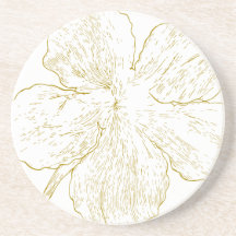 Elegant Golden Floral Abstract Line Art
