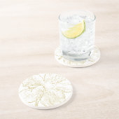 ​Elegant Golden Floral Abstract Line Art コースター (側面)