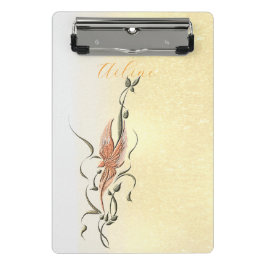 Elegant Golden Floral Vine mini clipboard  ミニクリップボード