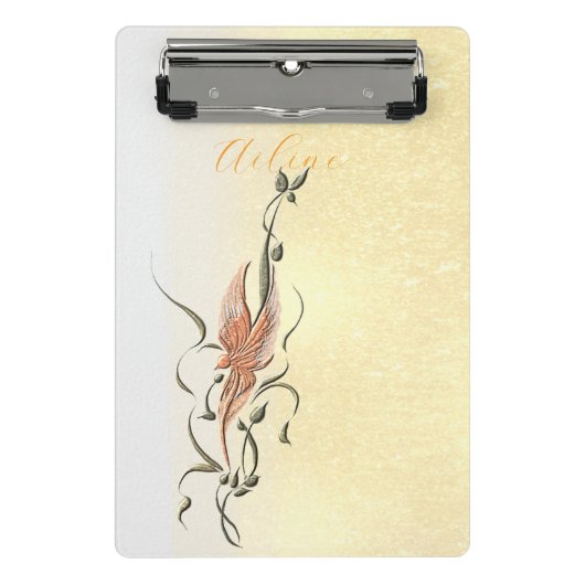 Elegant Golden Floral Vine mini clipboard  ミニクリップボード (正面)
