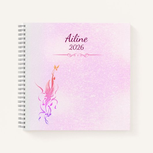 Elegant Golden Floral Vine spiral notebook ノートブック (正面)