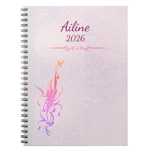 Elegant Golden Floral Vine spiral notebook  ノートブック (正面)