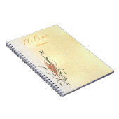 Elegant Golden Floral Vine Spiral Photo Notebook ノートブック (右側)