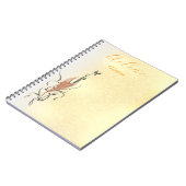 Elegant Golden Floral Vine Spiral Photo Notebook ノートブック (左側)