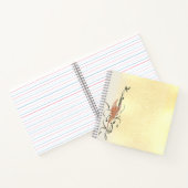 Elegant Golden Floral Vine Spiral Photo Notebook ノートブック (内部)