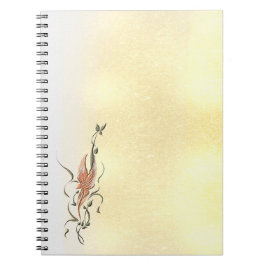 Elegant Golden Floral Vine Spiral Photo Notebook ノートブック