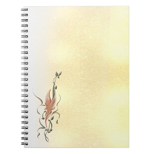 Elegant Golden Floral Vine Spiral Photo Notebook ノートブック (正面)