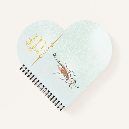 Elegant Golden Floral Vine Spiral Photo Notebook ノートブック (正面)