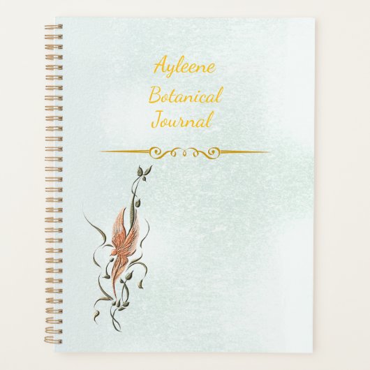 Elegant Golden Floral Vine Spiral Photo Notebook プランナー手帳 (正面)
