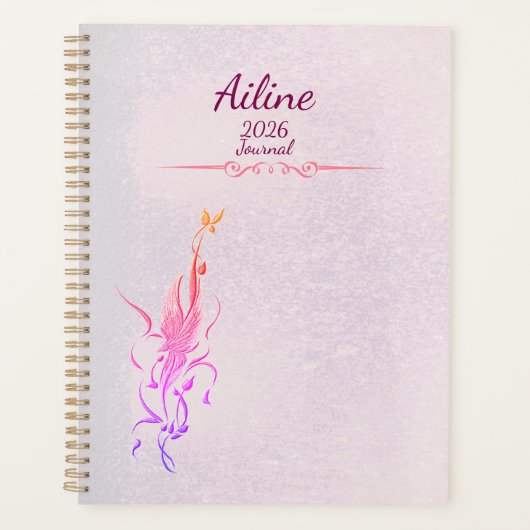 Elegant Golden Floral Vine spiral planner  プランナー手帳 (正面)