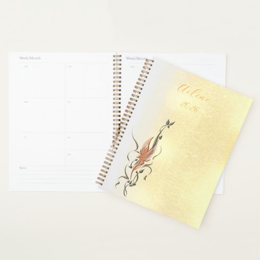 Elegant Golden Floral Vine spiral planner  プランナー手帳 (ディスプレー)