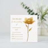 Elegant Golden Flower Flat Save The Date Card セーブザデート (スタンド正面)