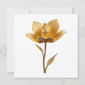 Elegant Golden Flower Wedding Invitation 招待状 (裏面)