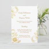 Elegant Golden Flowers Wedding 招待状 (スタンド正面)