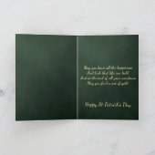 Elegant Golden Four Leaf Clover St. Patricks Day カード (内部)