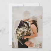 Elegant Golden Frame Photo Wedding Invitation 招待状 (正面)