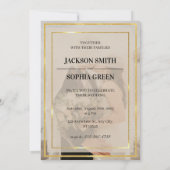 Elegant Golden Frame Photo Wedding Invitation 招待状 (裏面)