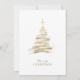 Elegant golden hand-drawn tree Christmas シーズンカード