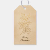Elegant Golden Holly Christmas Cookie Mix Beige ギフトタグ (裏面)