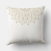 Elegant Golden Mandala – Large Circular Digital  クッション (裏面)