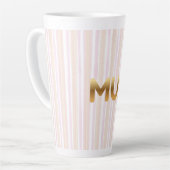 Elegant Golden MUM Mug - Minimalist Mother's Day  カフェラテマグ (左アングル)