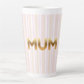 Elegant Golden MUM Mug - Minimalist Mother's Day  カフェラテマグ (正面)