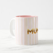 Elegant Golden MUM Mug - Minimalist Mother's Day  ツートーンマグカップ (正面左)