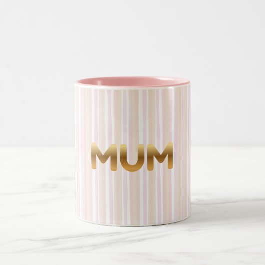 Elegant Golden MUM Mug - Minimalist Mother's Day  ツートーンマグカップ (中央)