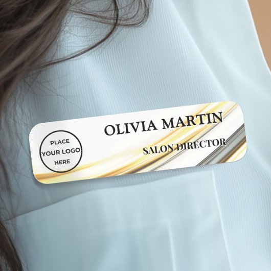 Elegant Golden Road Magnetic Name Badge 名札