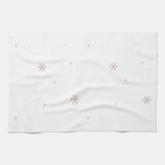 Elegant Golden Snowflake キッチンタオル