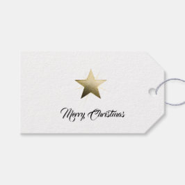 Elegant Golden Star with Delicate Glow Minimalist ギフトタグ