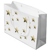 Elegant Golden Star with Delicate Glow Minimalist  ラージペーパーバッグ (裏面アングル)