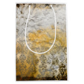 Elegant golden textured design for all projects ミディアムペーパーバッグ (正面)