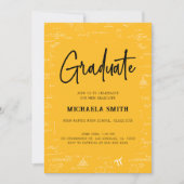 Elegant Golden Yellow Graduate Math Graduation 招待状 (正面)