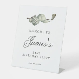 Elegant Golf 21st Birthday Party Welcome 台座サイン