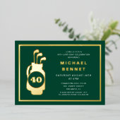 Elegant Golf 40th Birthday 箔招待状 (立ち正面)
