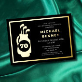 Elegant Golf 70th Birthday 箔招待状